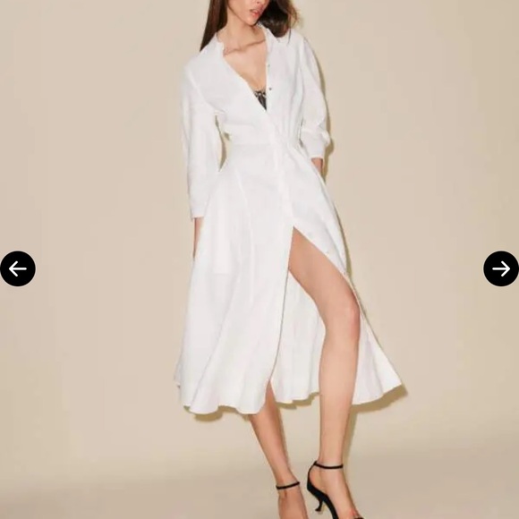 NWT Reformation Collection Cavell Dress in White - Picture 2 of 7